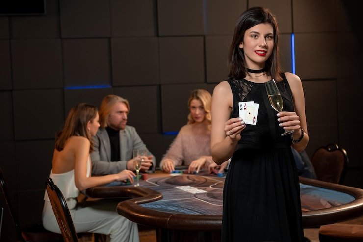 Live-dealer table interface on tarung showing active blackjack game with live dealer and player bet slip